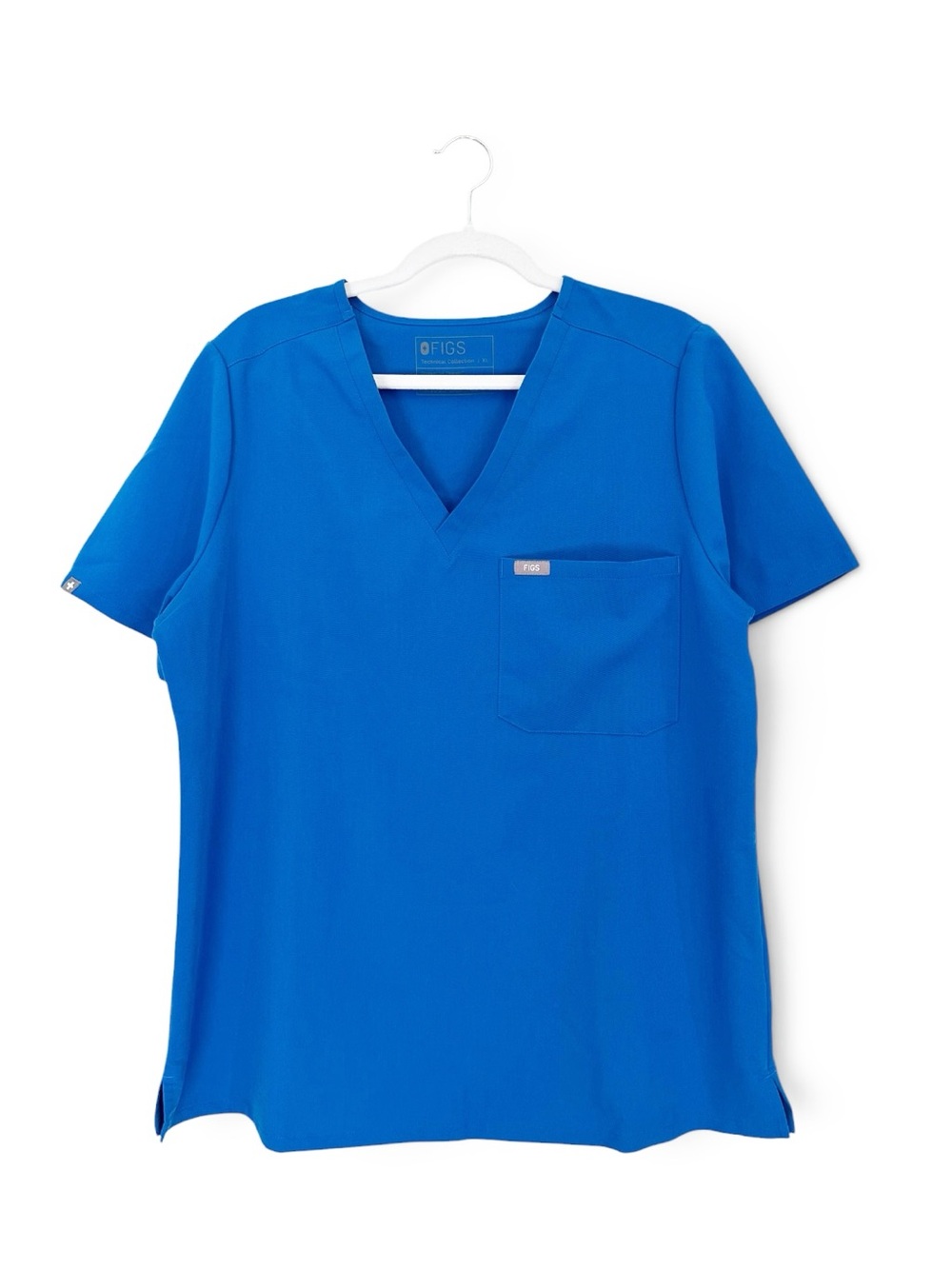 Figs Women’s Catarina Scrub Top Royal Blue Medical Uniform Size XL EUC